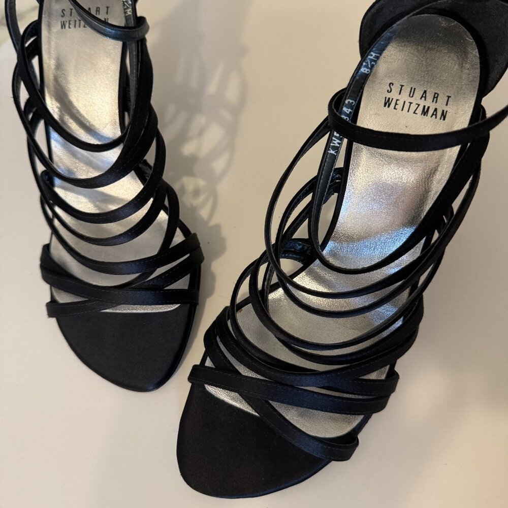 Stuart Weitzman, Size 8.5, Black Strappy Heels